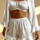 Angie 3-delige Satijnen Pyjama Set